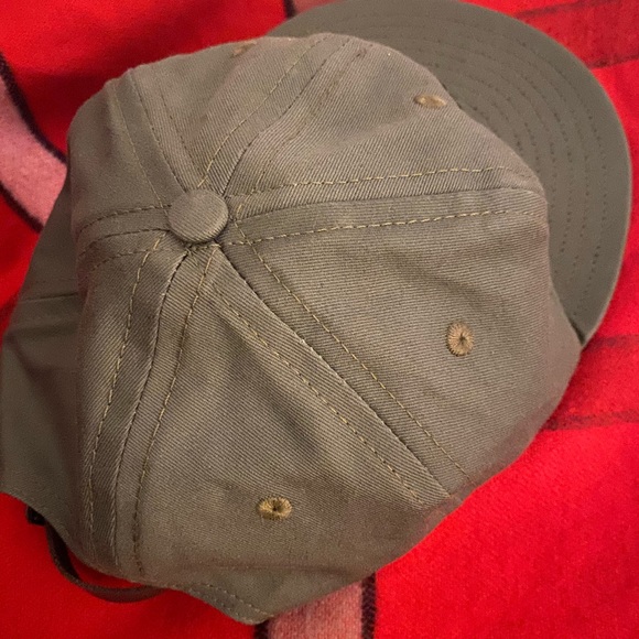 FRYE VINTAGE ARMY OLIVE GREEN LTHR COTTON Hat RARE NWOT MADE IN USA - Picture 7 of 8